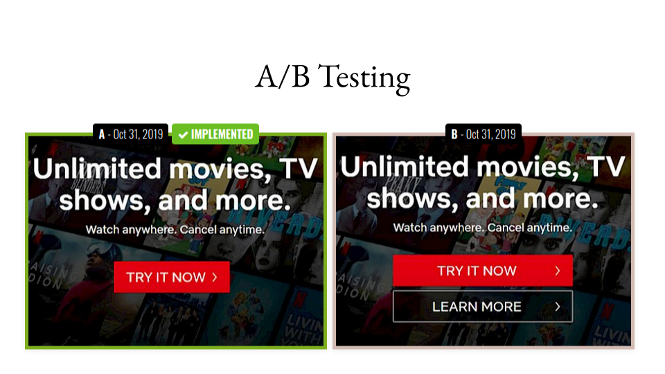 A/B Testing slide